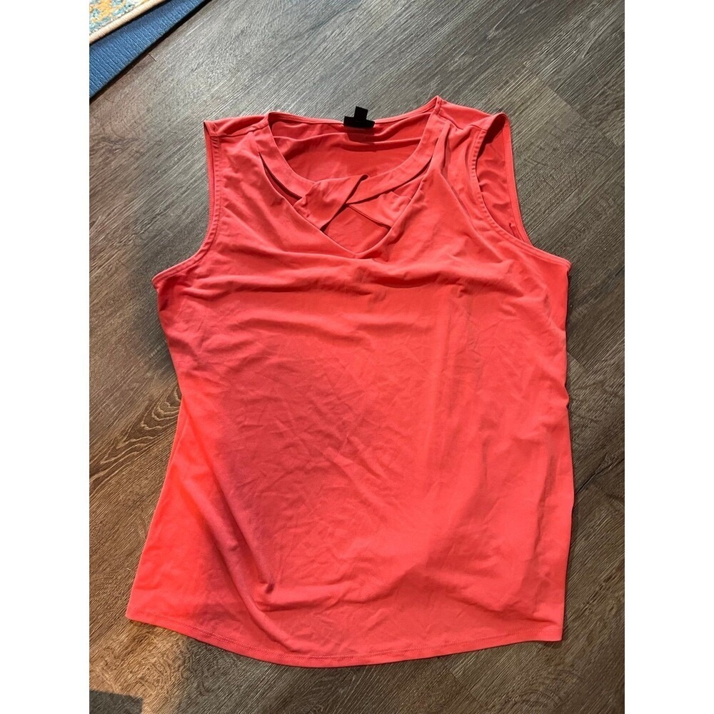 Burnt Orange JM sleeveless shirt with cross cross front